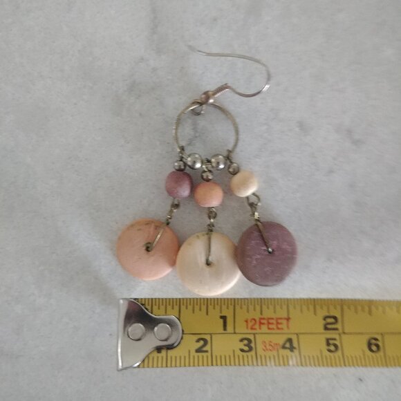 4/$20 Multi tone brown and bronze wood dangle earrings - Picture 6 of 8